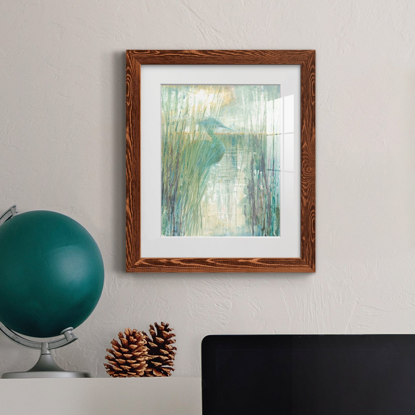 Morning Egret I - Premium Framed Print - Distressed Barnwood Frame - Ready to Hang