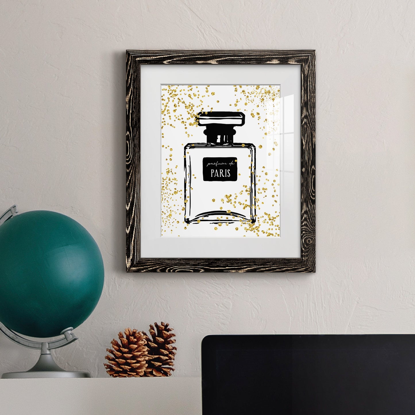 Glitter Perfume I - Premium Framed Print - Distressed Barnwood Frame - Ready to Hang