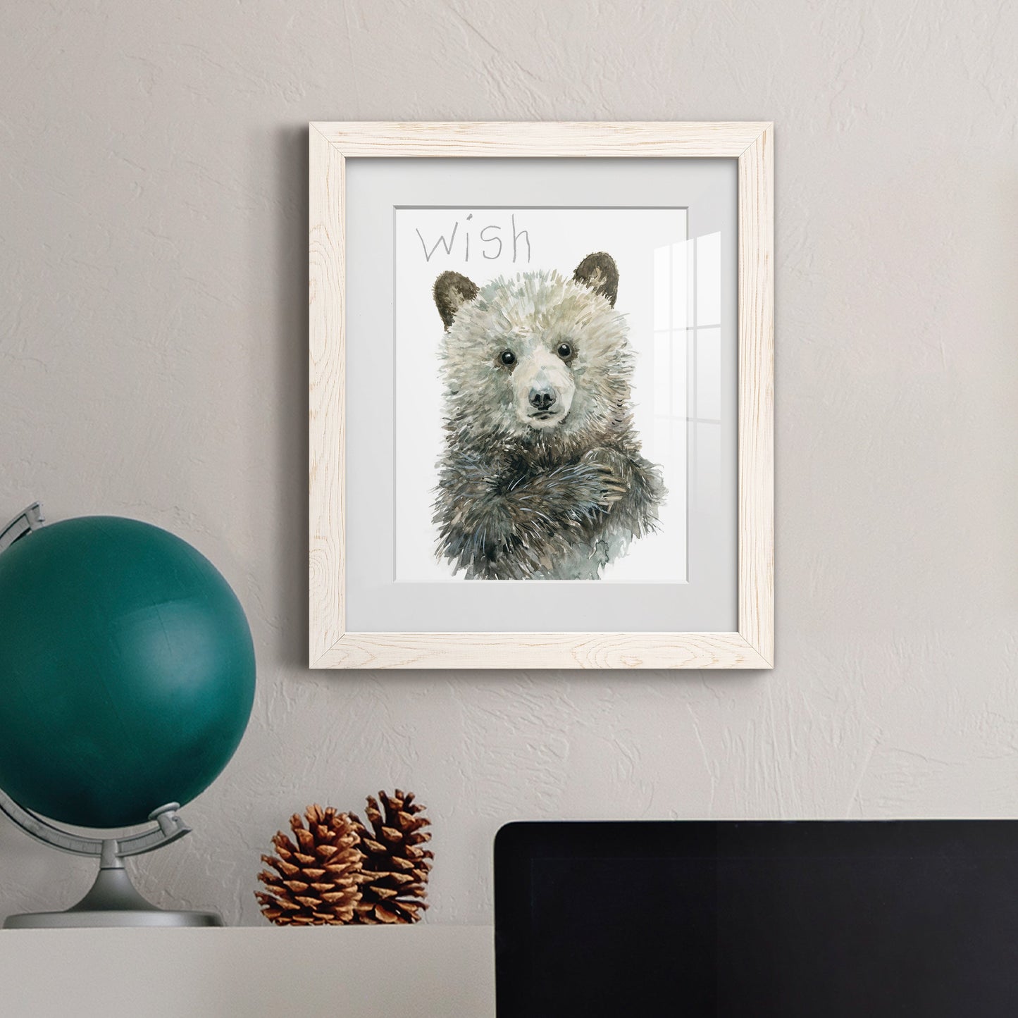 Forest Fur Baby Bear - Premium Framed Print - Distressed Barnwood Frame - Ready to Hang