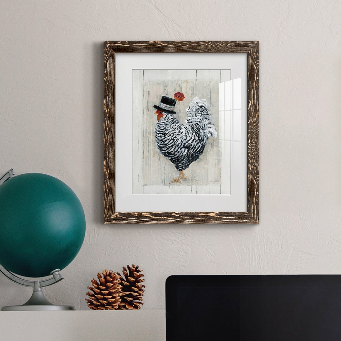 Sunday Best Rooster - Premium Framed Print - Distressed Barnwood Frame - Ready to Hang