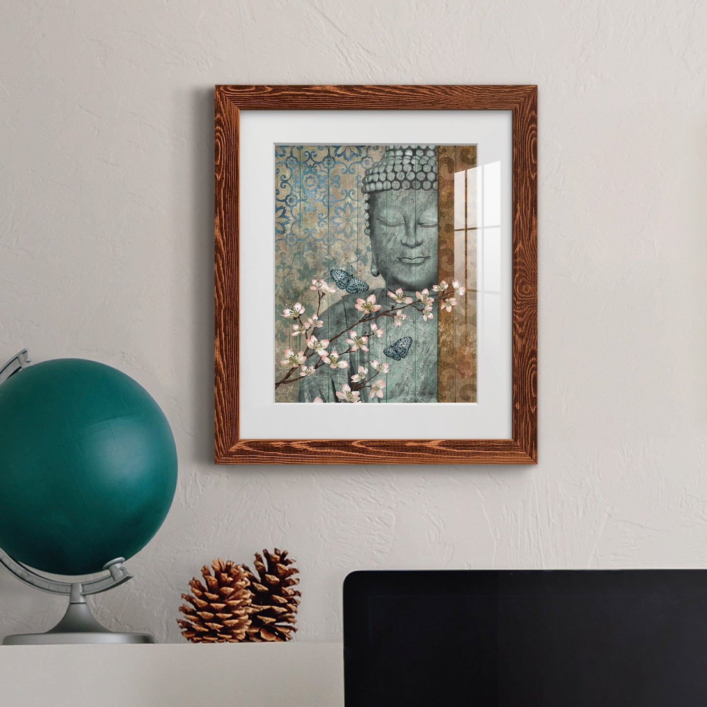 Buddha - Premium Framed Print - Distressed Barnwood Frame - Ready to Hang