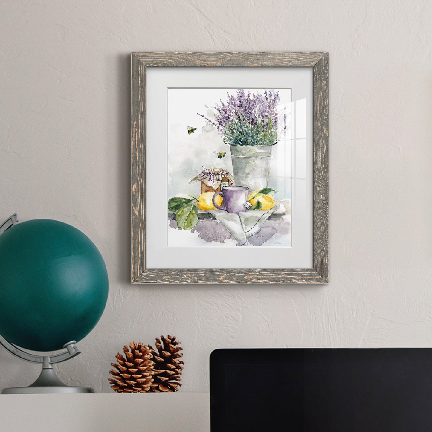 Lavender Lemon and Honey Tea - Premium Framed Print - Distressed Barnwood Frame - Ready to Hang