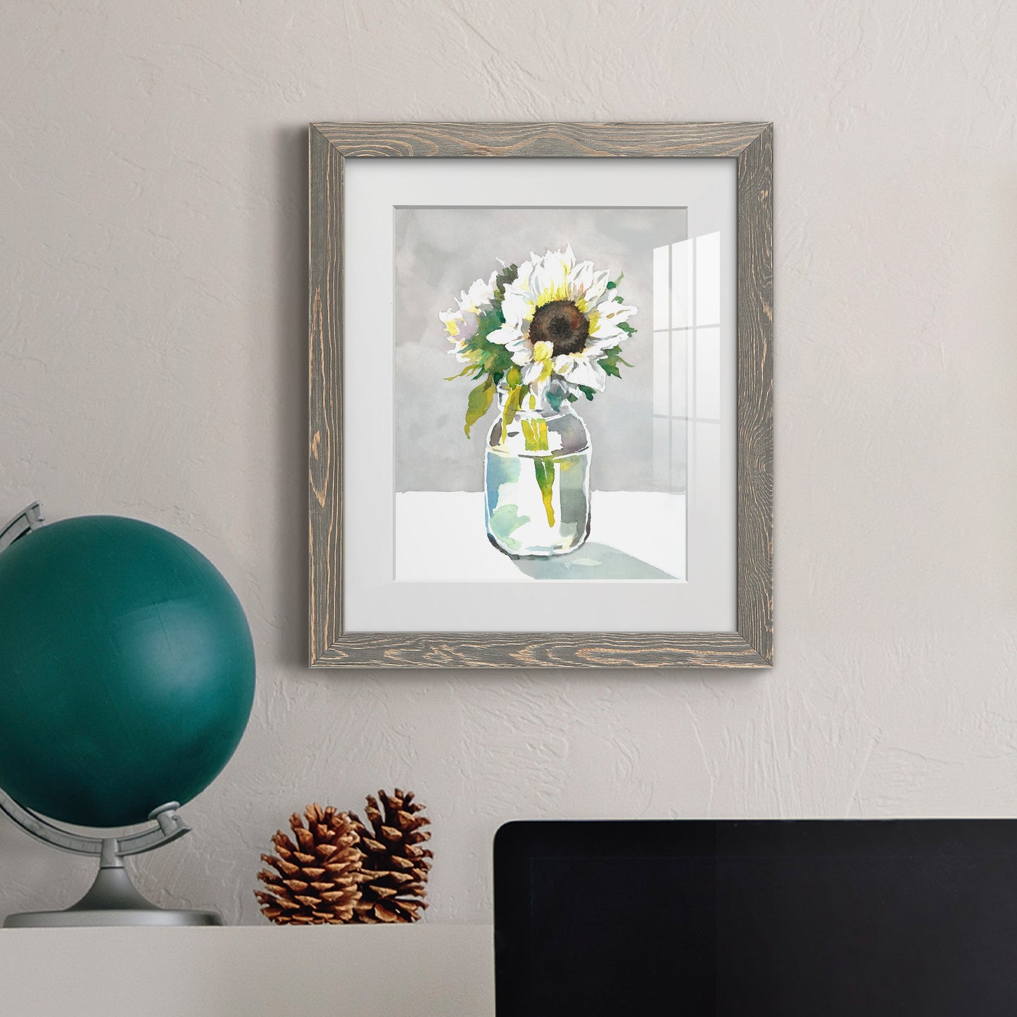 Sunflower I - Premium Framed Print - Distressed Barnwood Frame - Ready to Hang