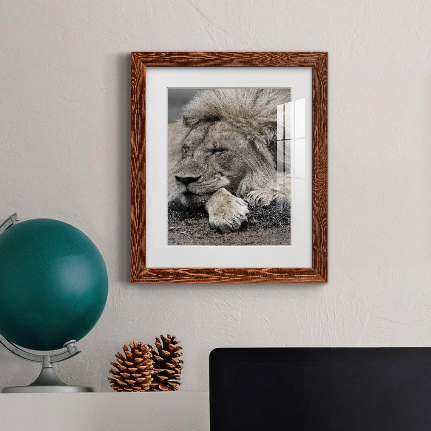 Sleepy Afternoon in Masai Mara - Premium Framed Print - Distressed Barnwood Frame - Ready to Hang