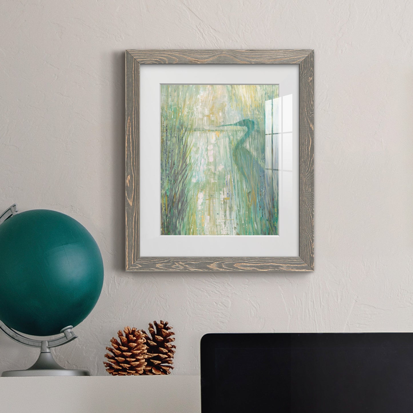 Morning Egret II - Premium Framed Print - Distressed Barnwood Frame - Ready to Hang