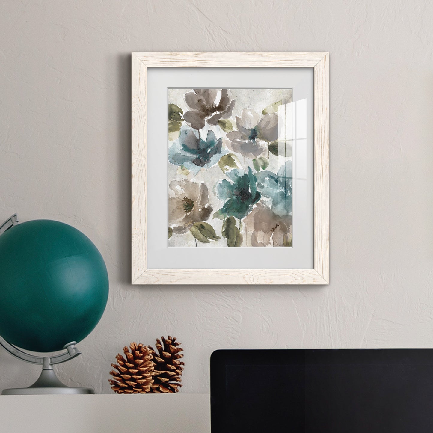 Topaz Garden I - Barnwood Framed Art Print