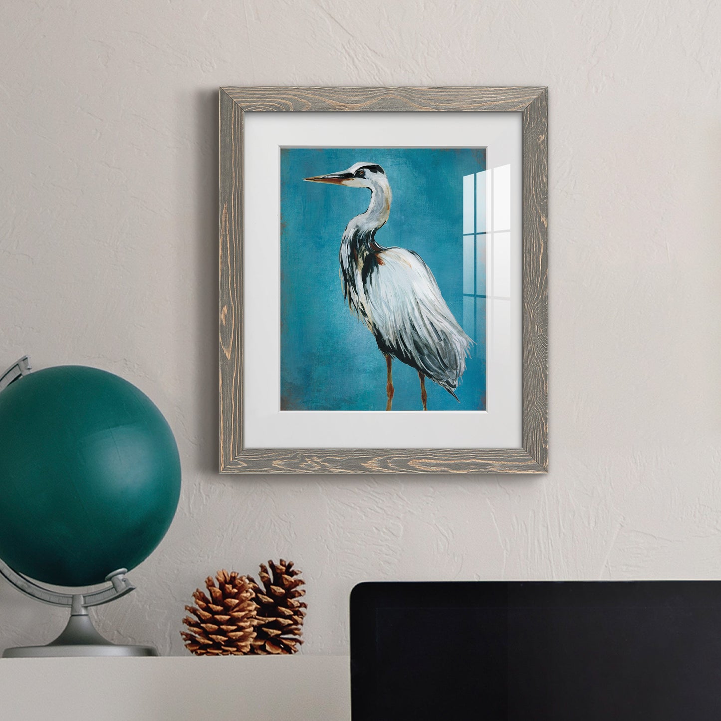 Great Blue Heron II - Barnwood Framed Art Print