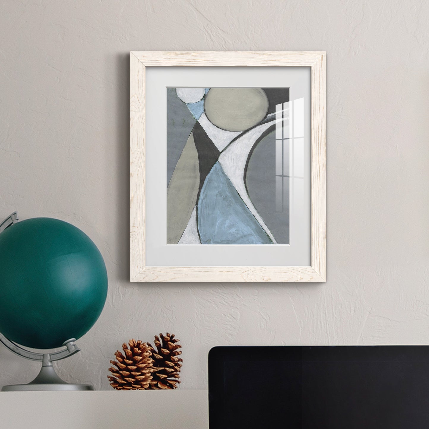 A Soft Jeweled Geometric II - Premium Framed Print - Distressed Barnwood Frame - Ready to Hang