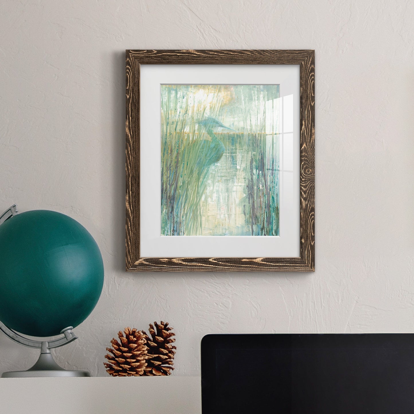 Morning Egret I - Premium Framed Print - Distressed Barnwood Frame - Ready to Hang