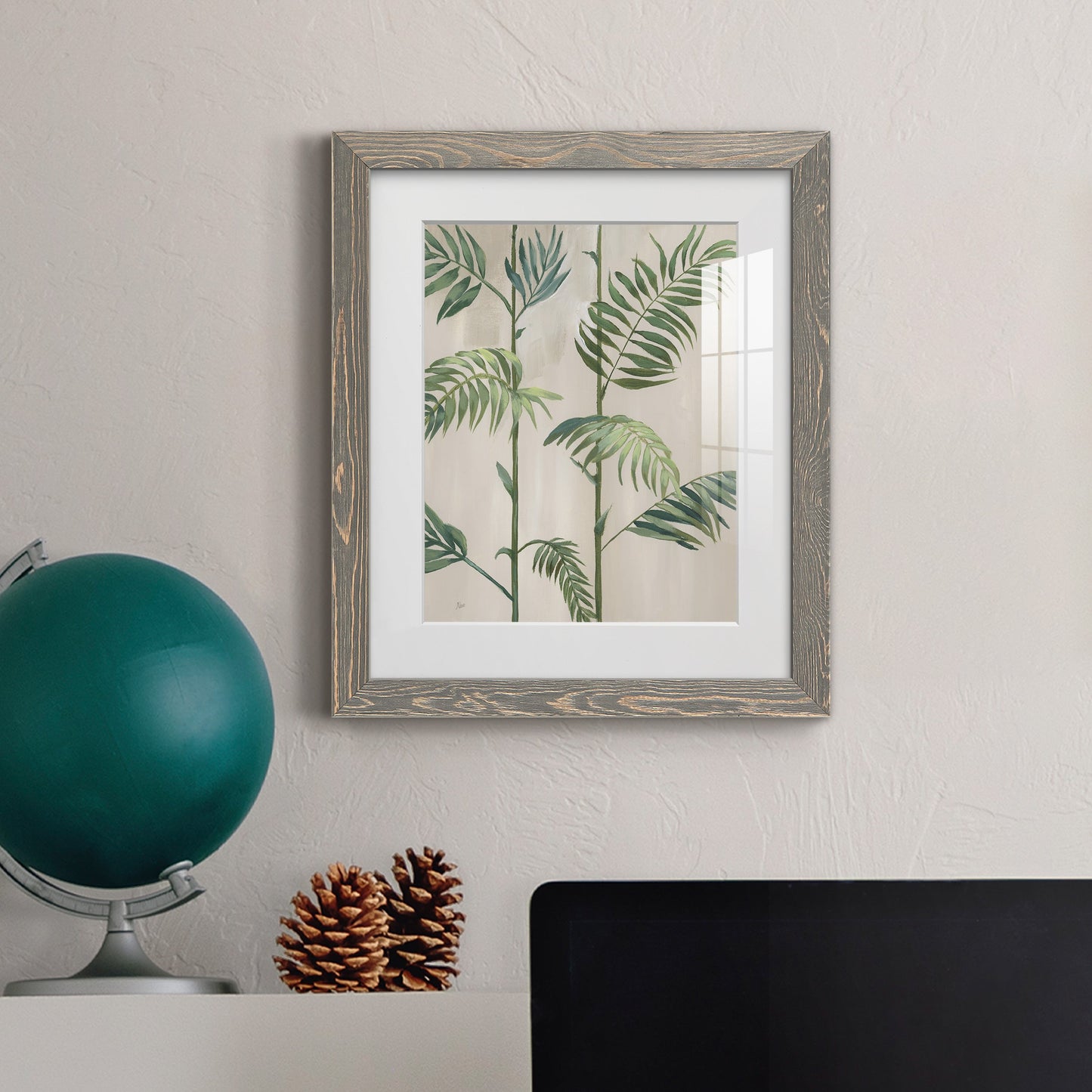 Modern Fronds I - Premium Framed Print - Distressed Barnwood Frame - Ready to Hang