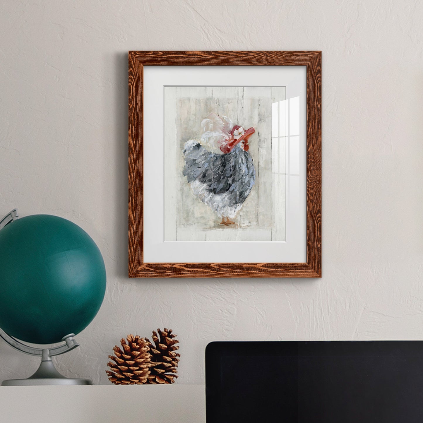 Sunday Best Hen - Premium Framed Print - Distressed Barnwood Frame - Ready to Hang