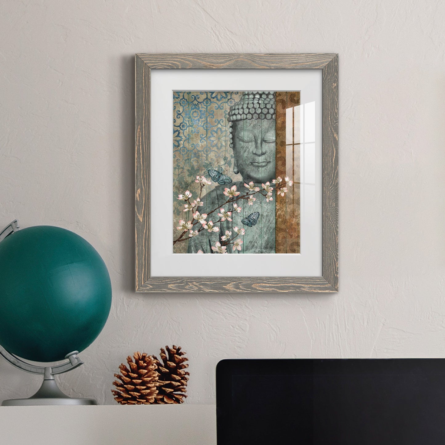 Buddha - Premium Framed Print - Distressed Barnwood Frame - Ready to Hang