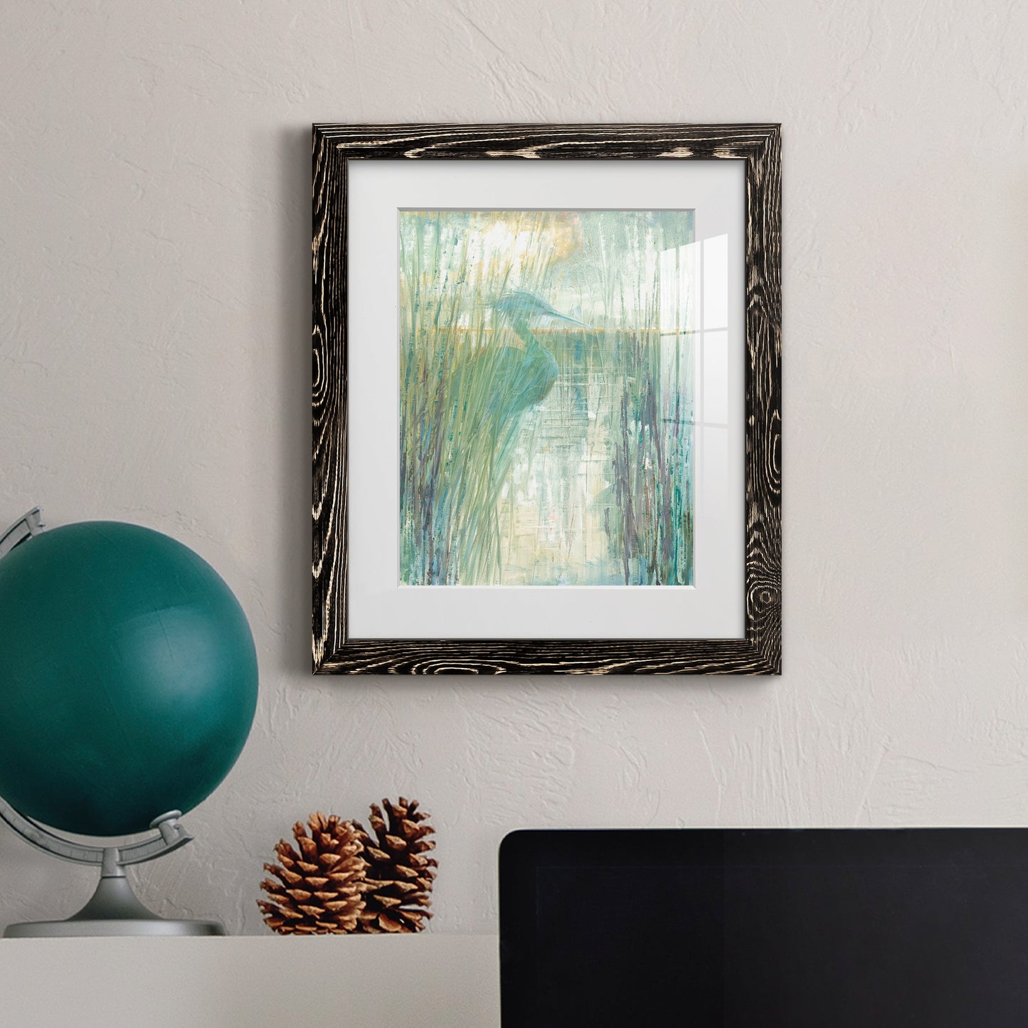 Morning Egret I - Premium Framed Print - Distressed Barnwood Frame - Ready to Hang