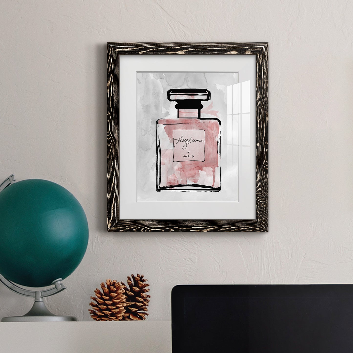 Blush Wash Perfume - Premium Framed Print - Distressed Barnwood Frame - Ready to Hang