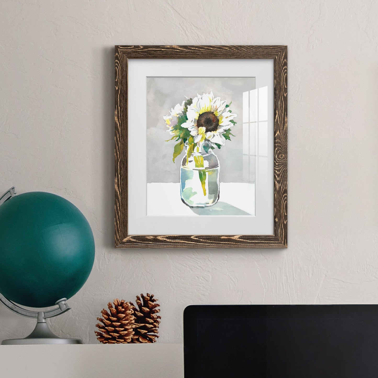 Sunflower I - Premium Framed Print - Distressed Barnwood Frame - Ready to Hang