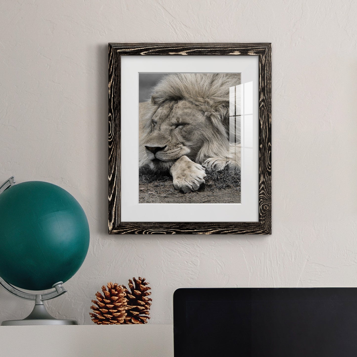 Sleepy Afternoon in Masai Mara - Premium Framed Print - Distressed Barnwood Frame - Ready to Hang