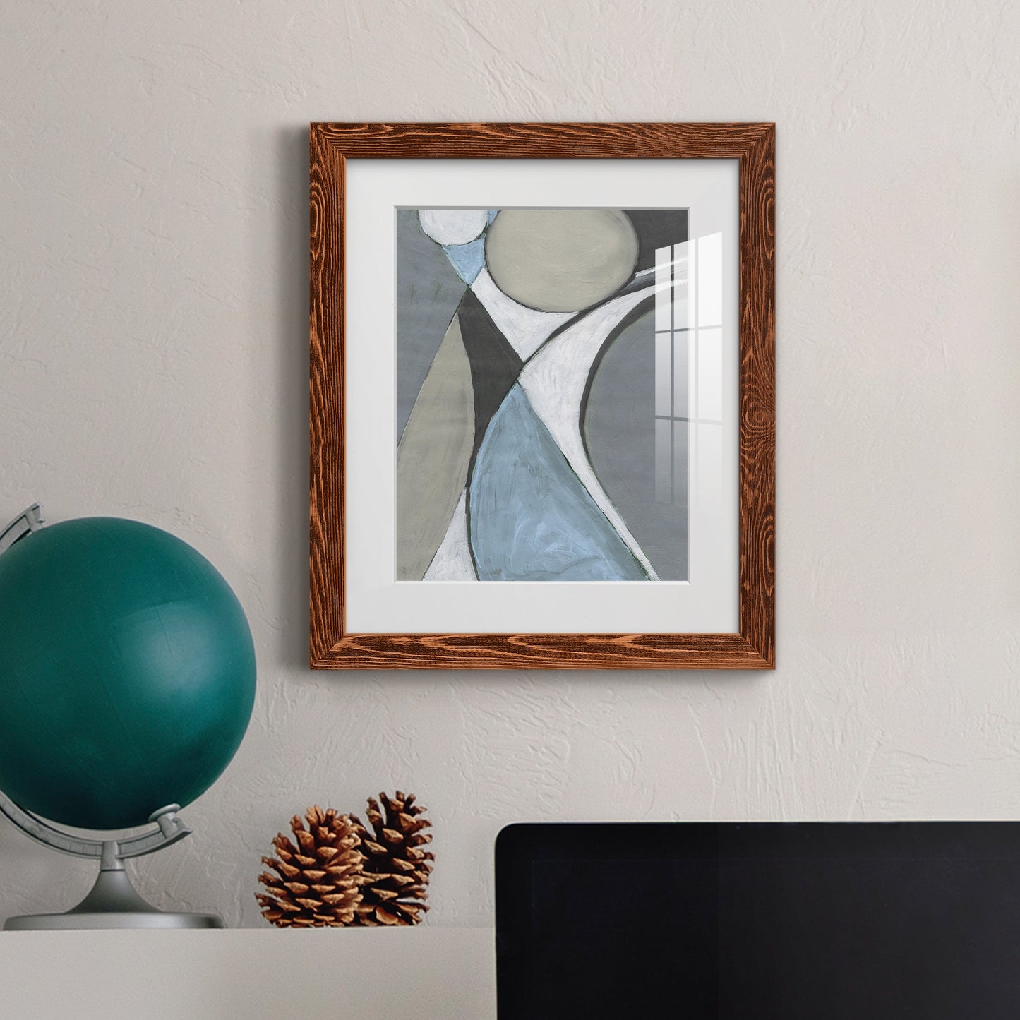 A Soft Jeweled Geometric II - Premium Framed Print - Distressed Barnwood Frame - Ready to Hang