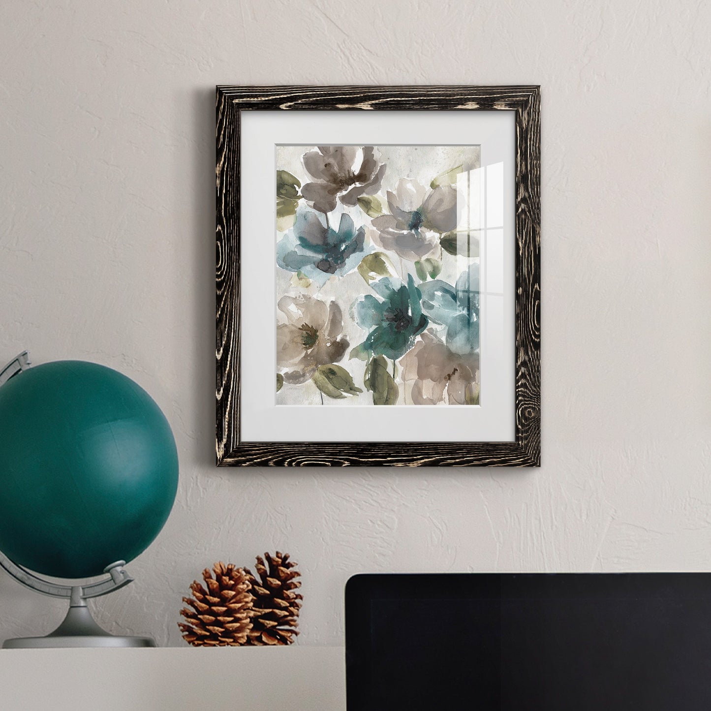 Topaz Garden I - Barnwood Framed Art Print