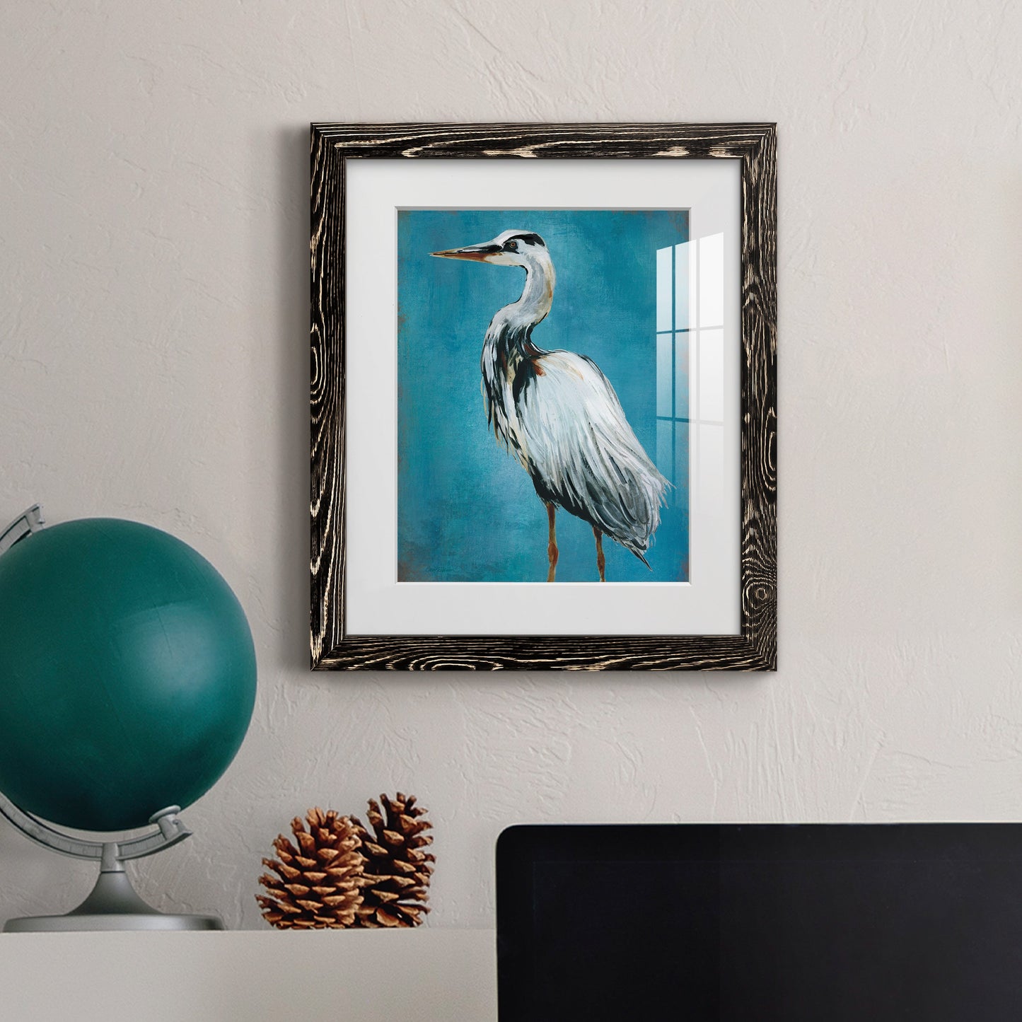 Great Blue Heron II - Barnwood Framed Art Print