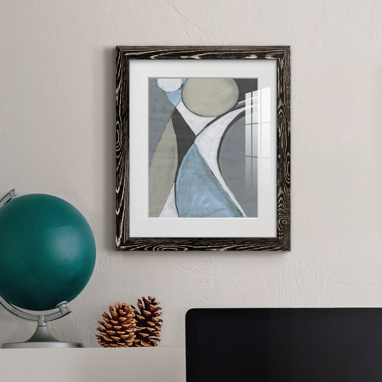 A Soft Jeweled Geometric II - Premium Framed Print - Distressed Barnwood Frame - Ready to Hang