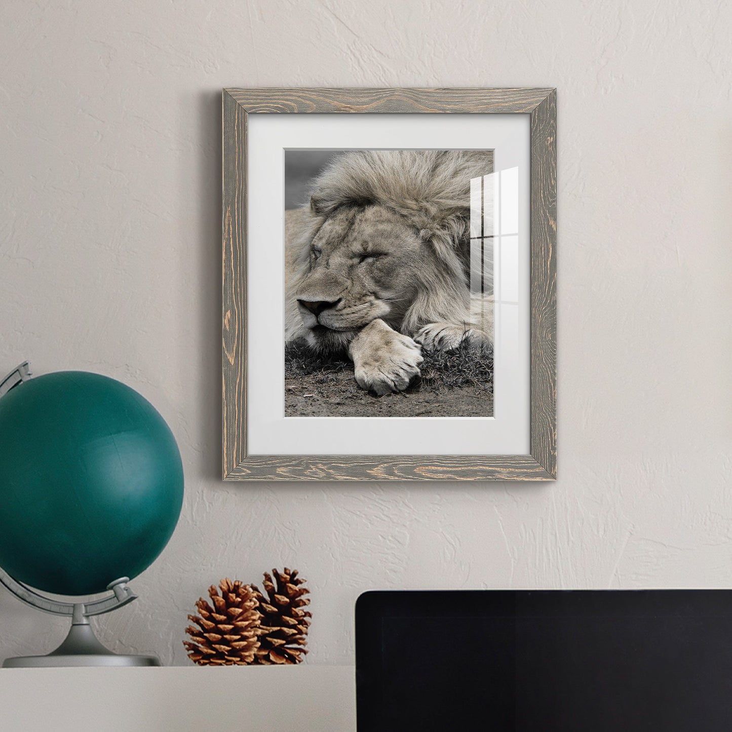 Sleepy Afternoon in Masai Mara - Premium Framed Print - Distressed Barnwood Frame - Ready to Hang