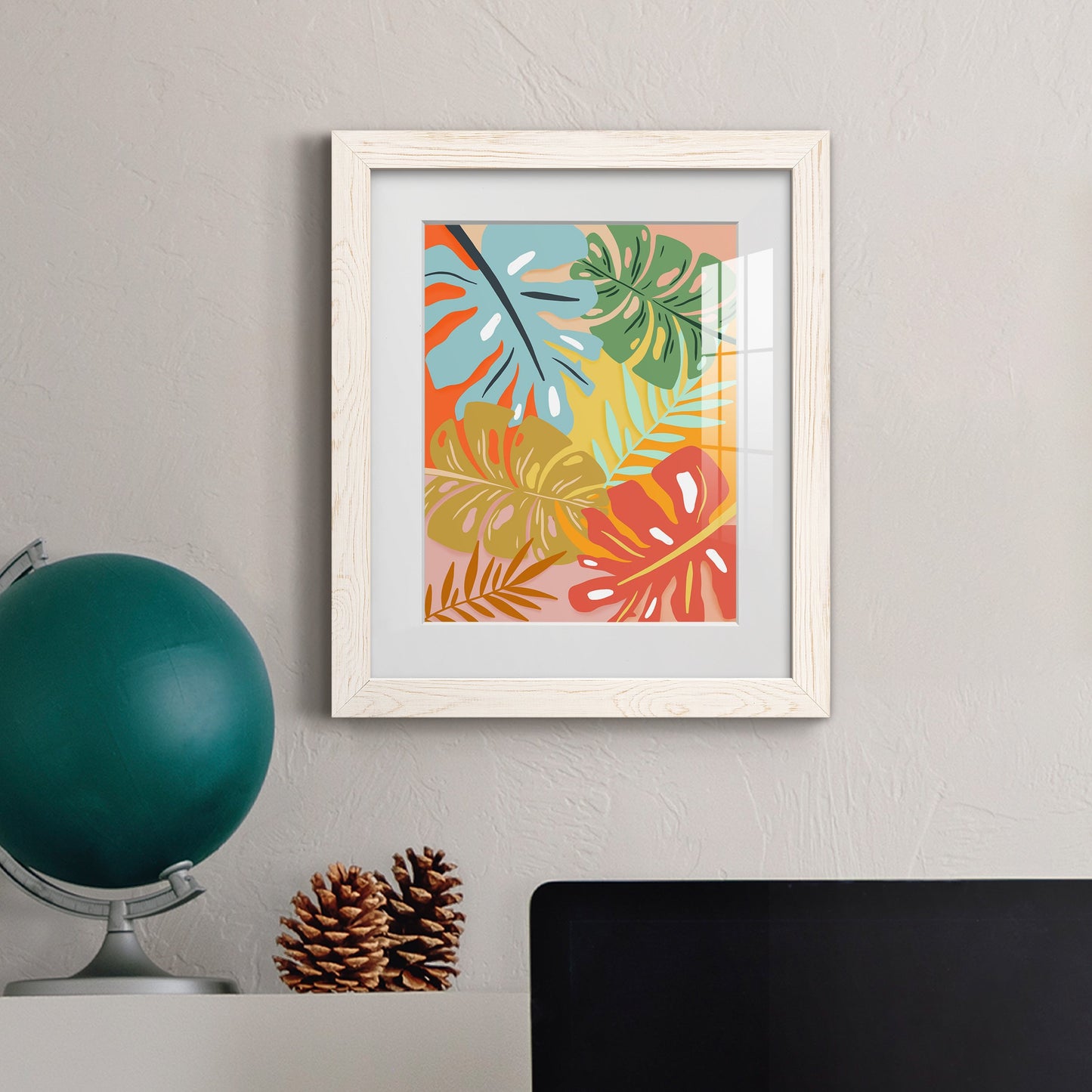 Tropical Foliage I - Premium Framed Print - Distressed Barnwood Frame - Ready to Hang