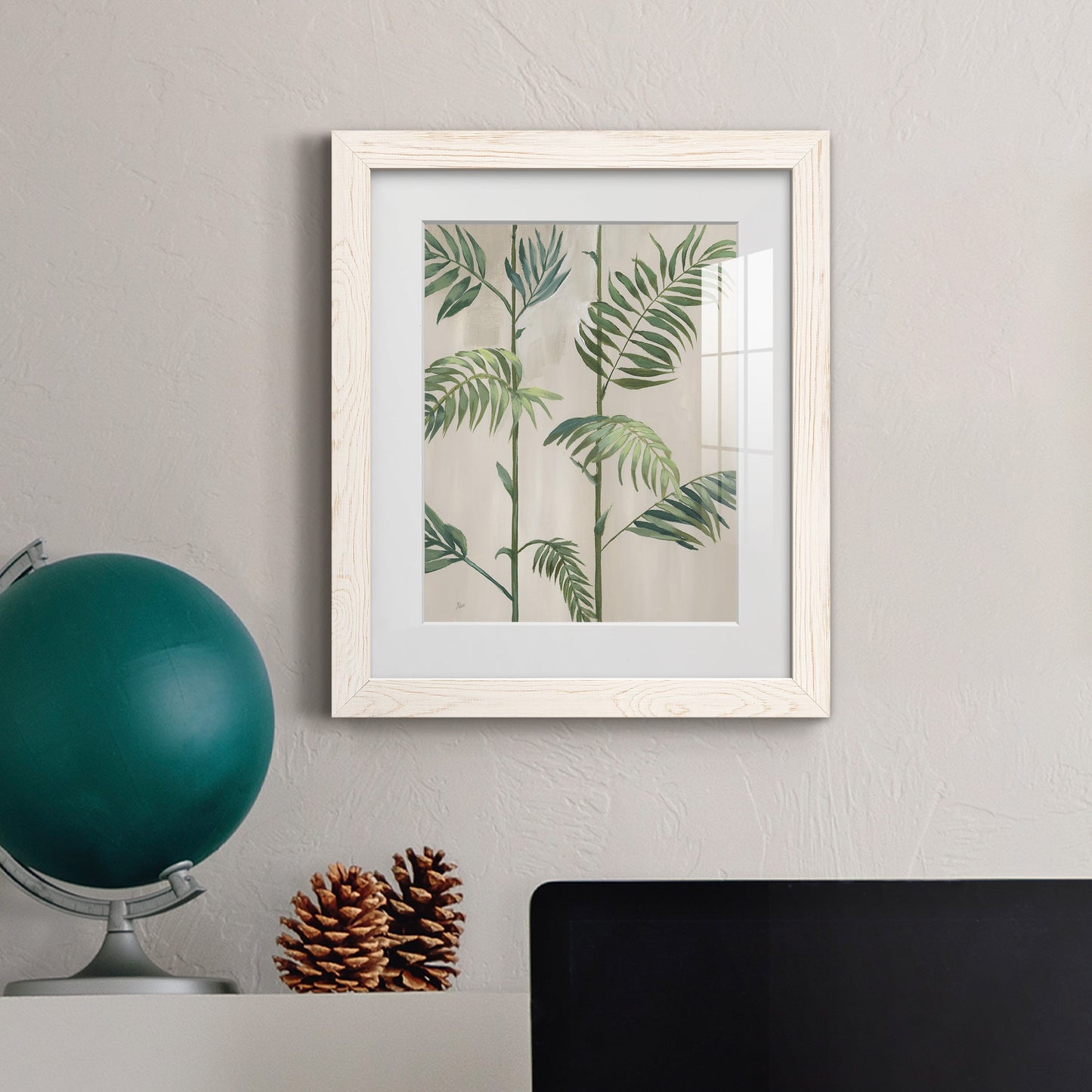 Modern Fronds I - Premium Framed Print - Distressed Barnwood Frame - Ready to Hang