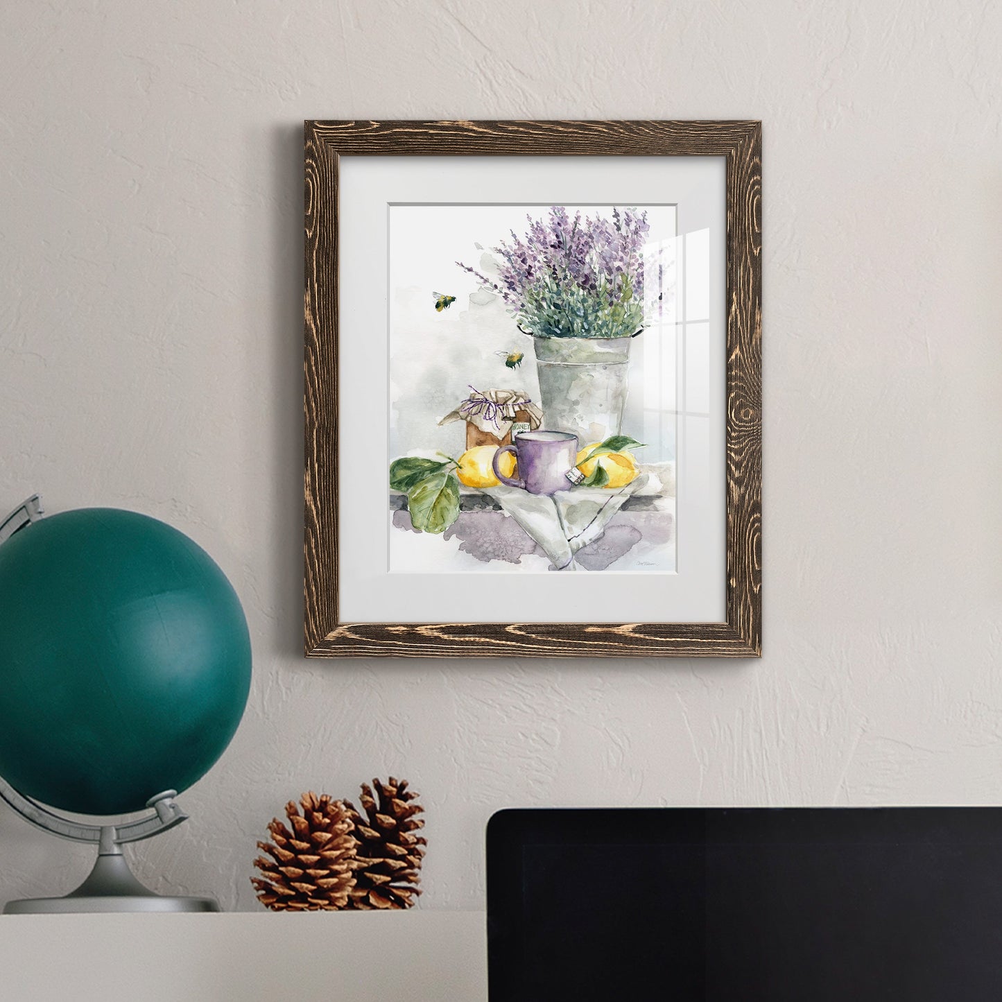 Lavender Lemon and Honey Tea - Premium Framed Print - Distressed Barnwood Frame - Ready to Hang