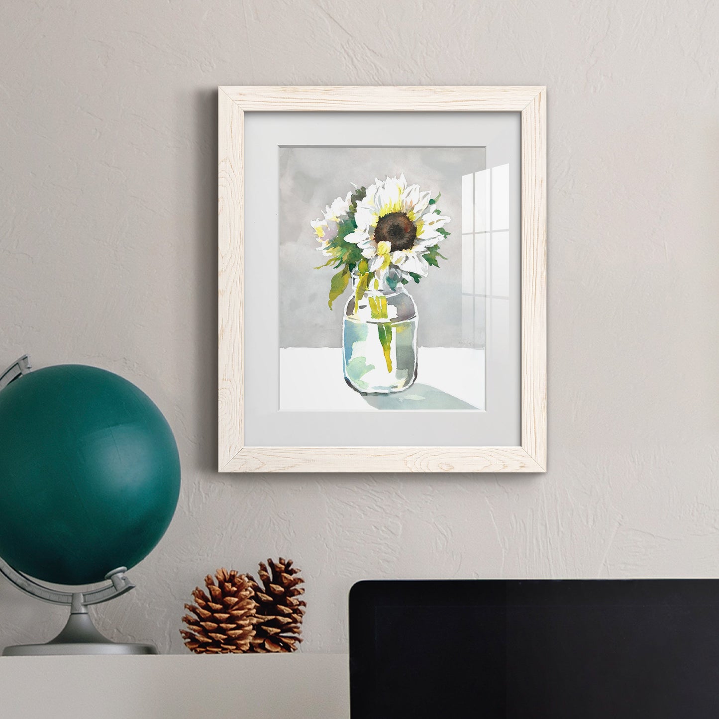 Sunflower I - Premium Framed Print - Distressed Barnwood Frame - Ready to Hang