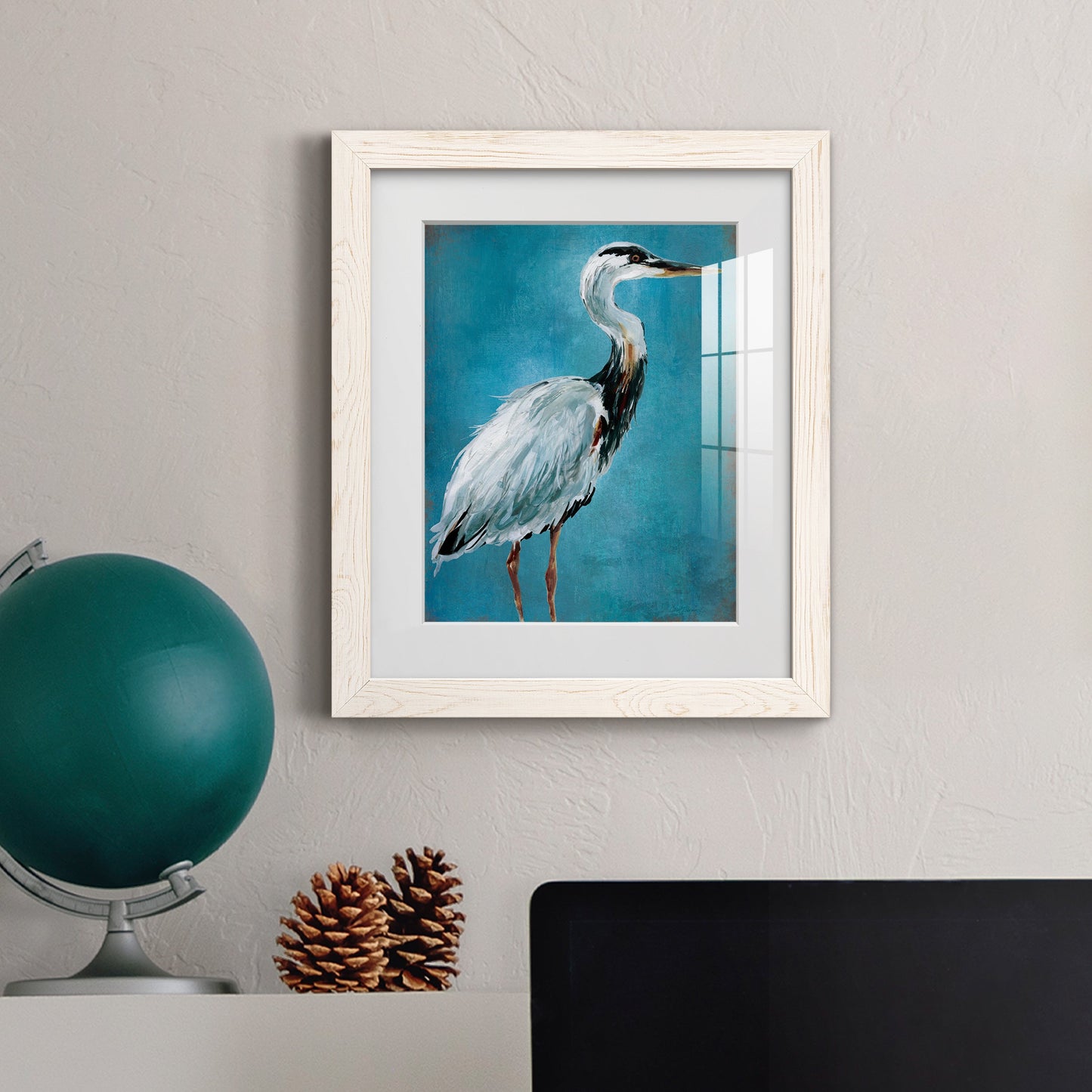 Great Blue Heron I - Premium Framed Print - Distressed Barnwood Frame - Ready to Hang