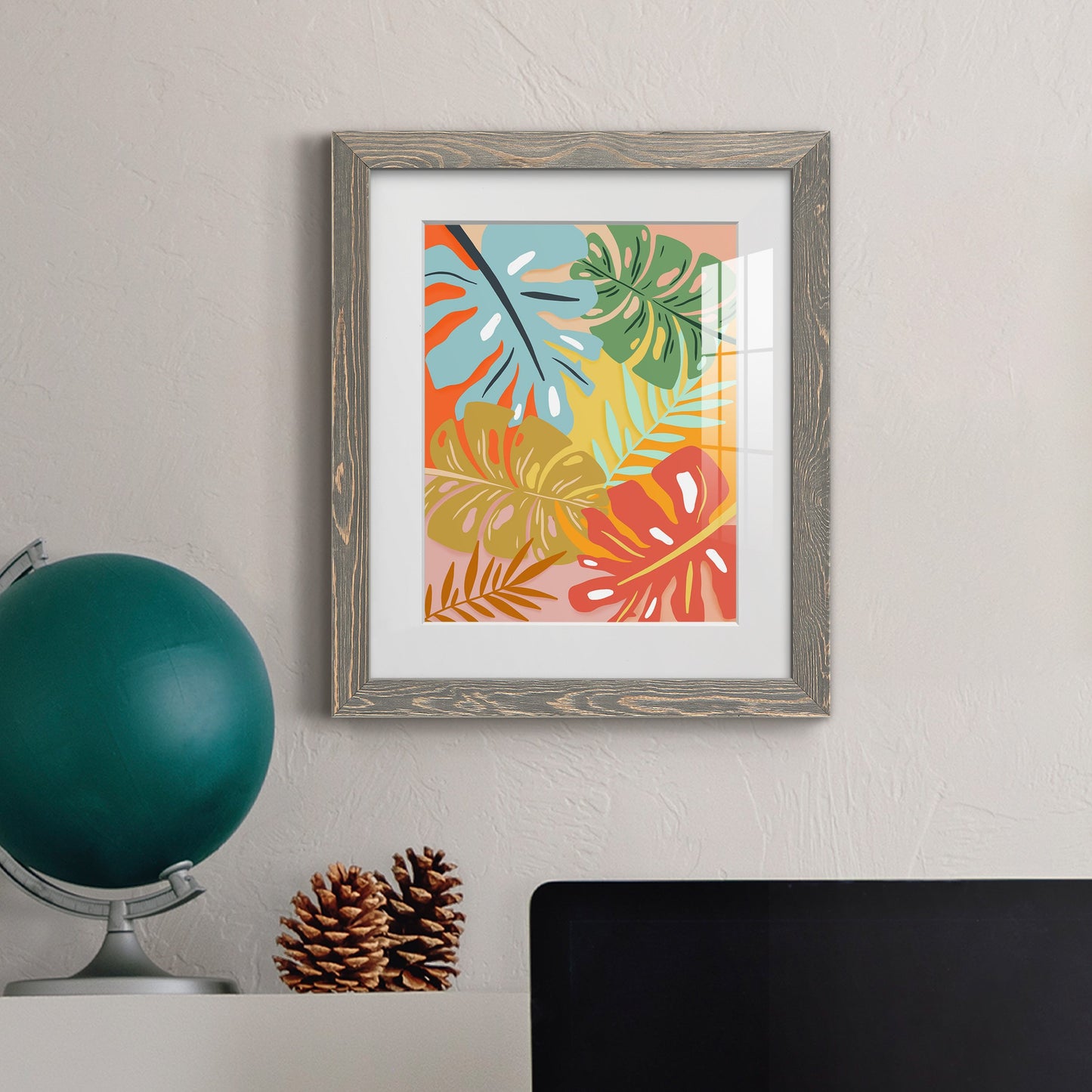 Tropical Foliage I - Premium Framed Print - Distressed Barnwood Frame - Ready to Hang