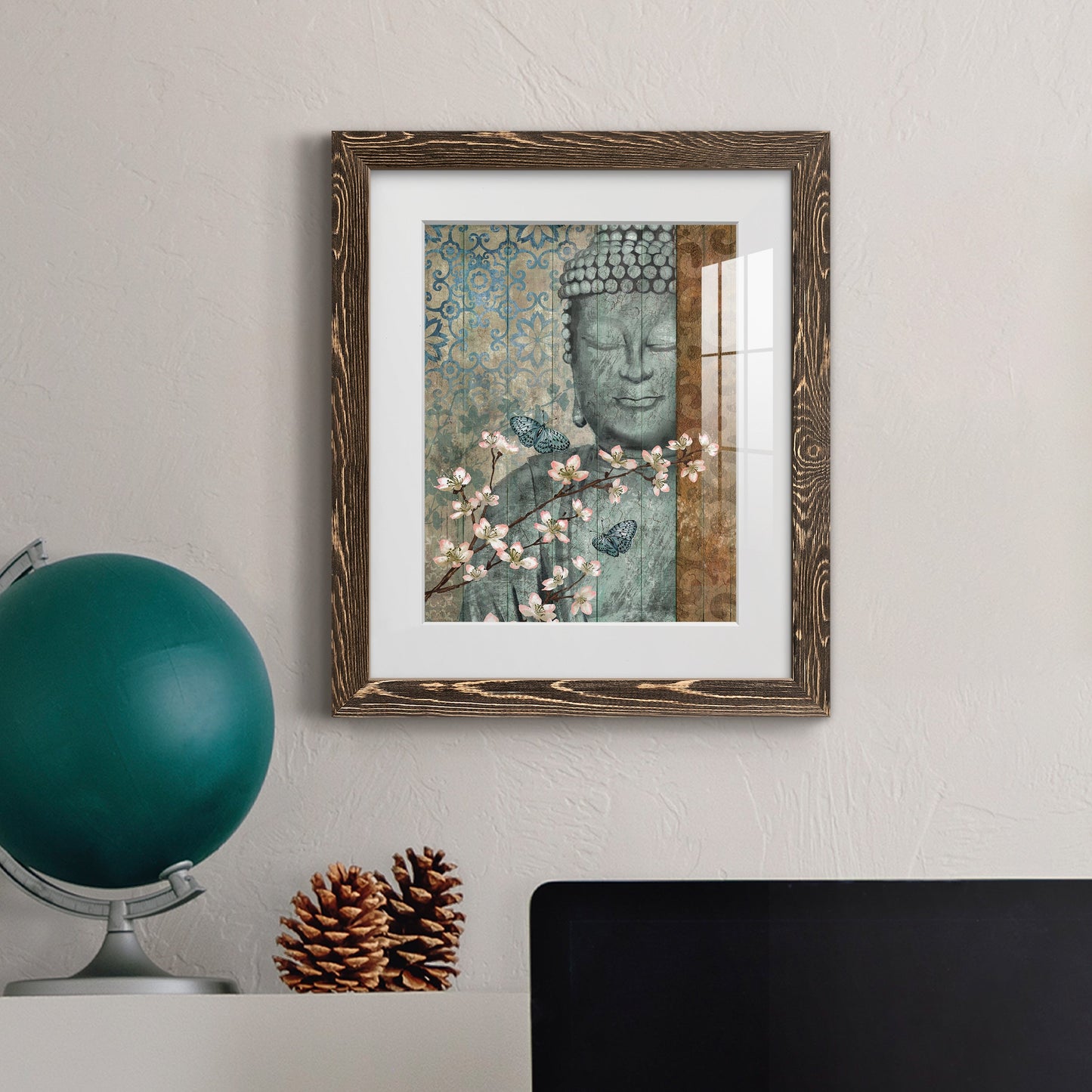 Buddha - Premium Framed Print - Distressed Barnwood Frame - Ready to Hang