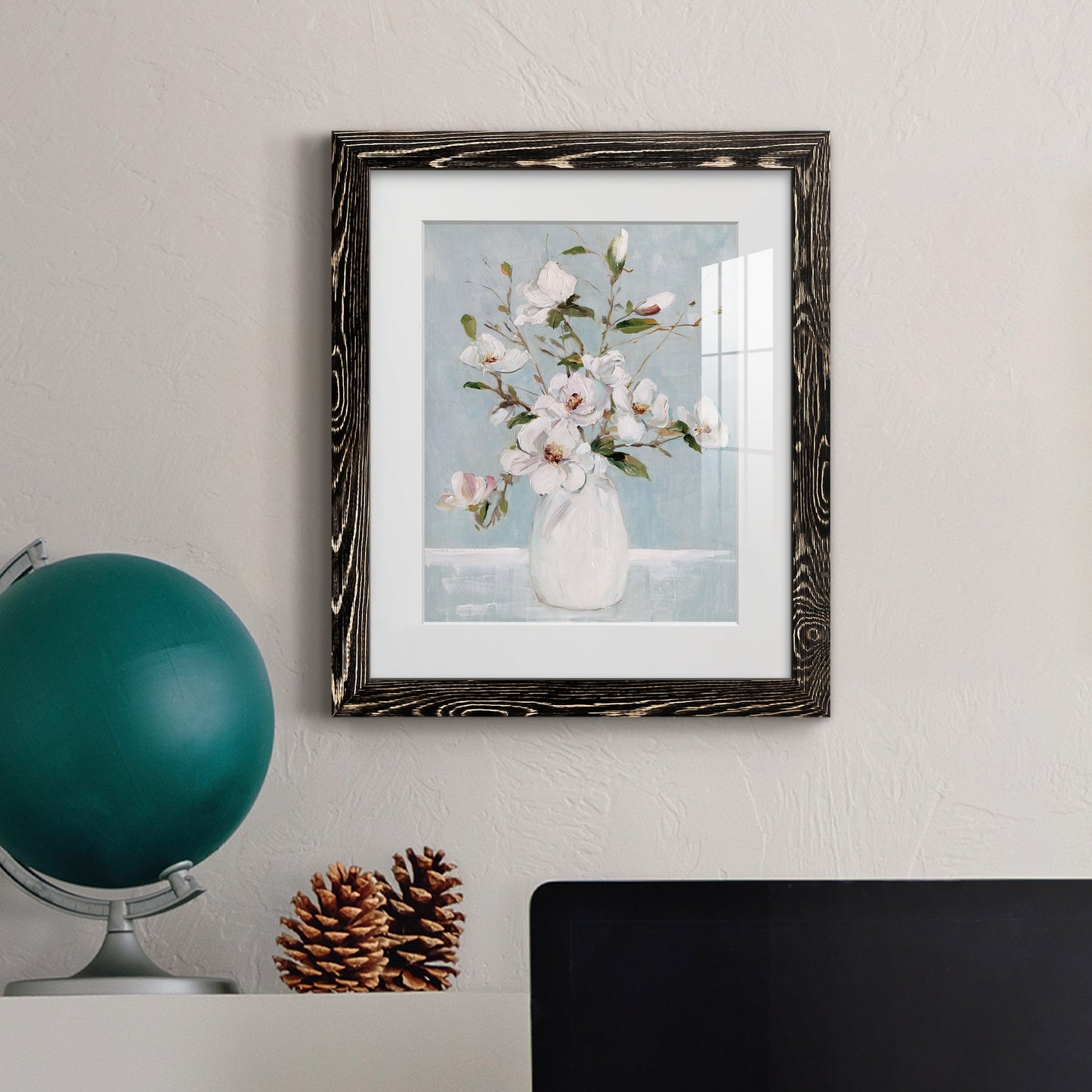 Magnolia Charm - Premium Framed Print - Distressed Barnwood Frame - Ready to Hang