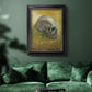 Profile skull study artwork by Vincent van Gogh in an ornate black frame with gilded inner detail displayed in a dark-toned interior setting.
