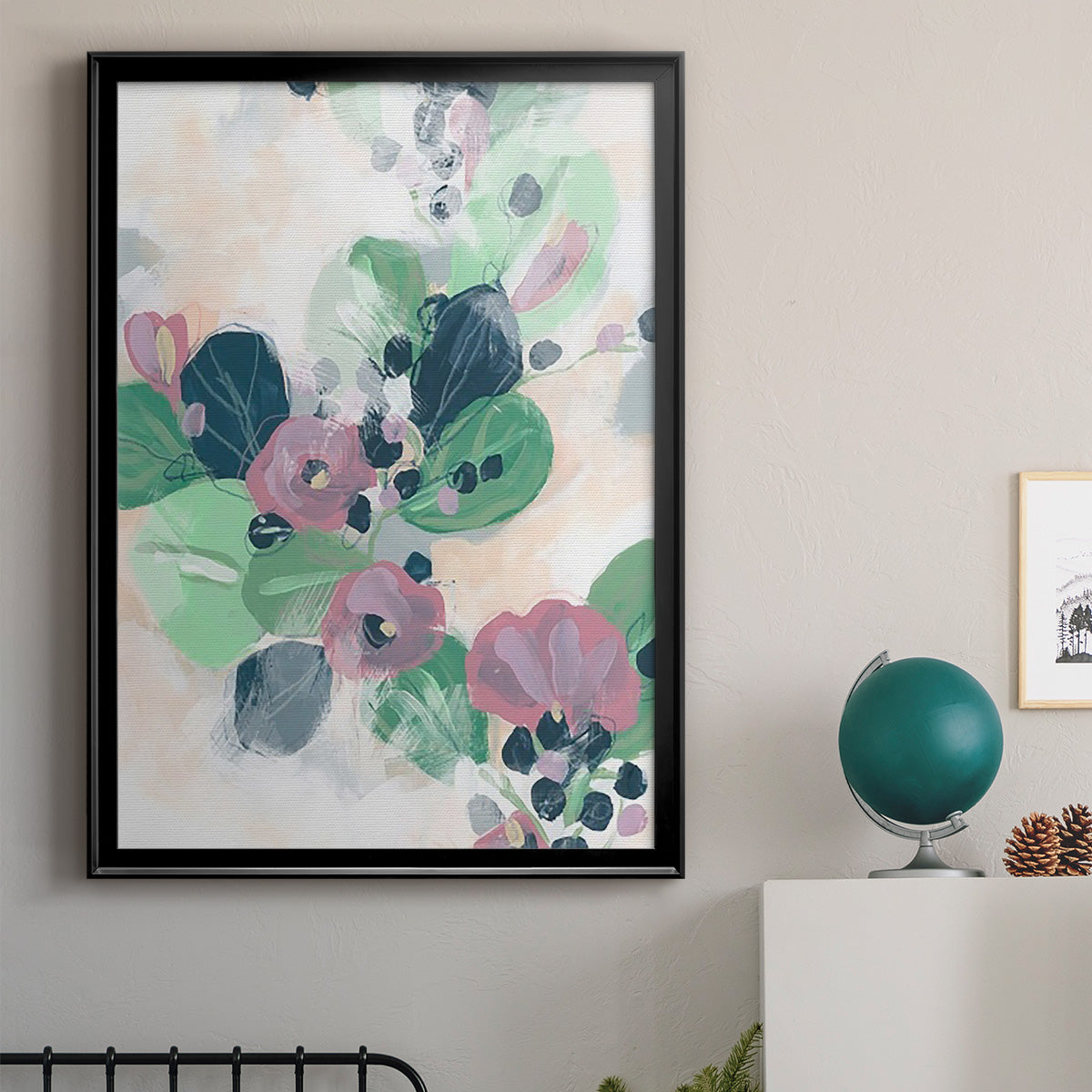 Tropical Branch Fresco I - Modern Framed Canvas Print