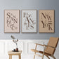 Neutral City Center Type I - Framed Premium Gallery Wrapped Canvas L Frame 3 Piece Set - Ready to Hang