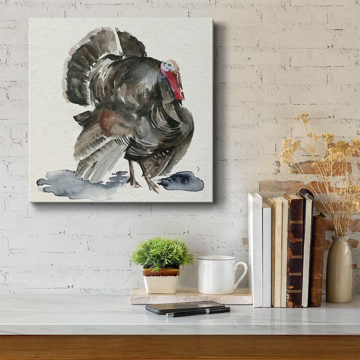 Watercolor Turkey I-Premium Gallery Wrapped Canvas - Ready to Hang