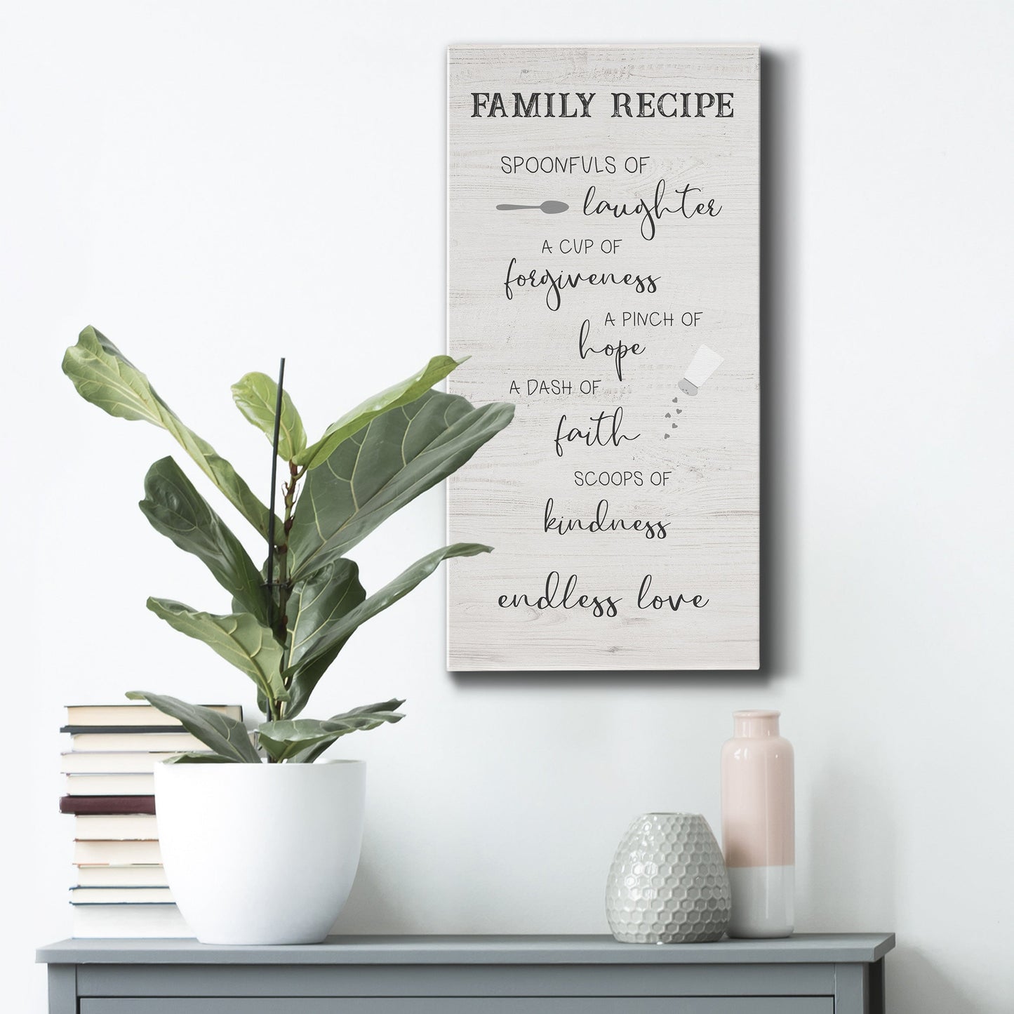 Family Kitchen Recipe - Canvas Art Print