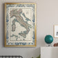 Bordered Map of Italy - Modern Framed Canvas Print