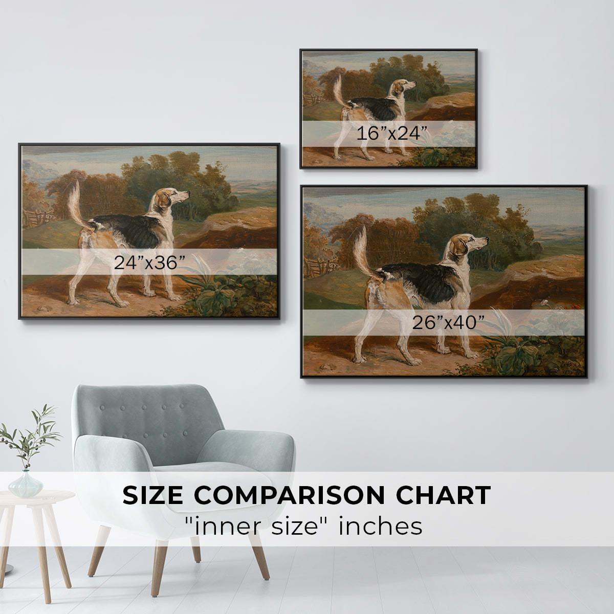 Ravager, One of the Lambton Hounds, 1835 - Floater Framed Canvas Print
