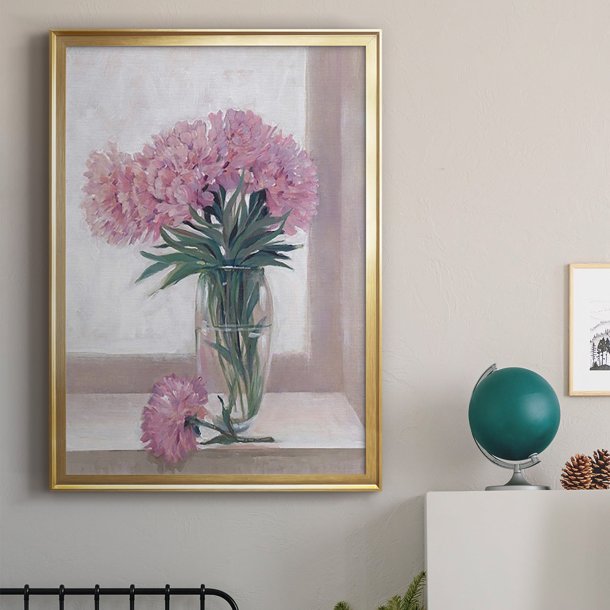 Windowsill Floral I - Modern Framed Canvas Print