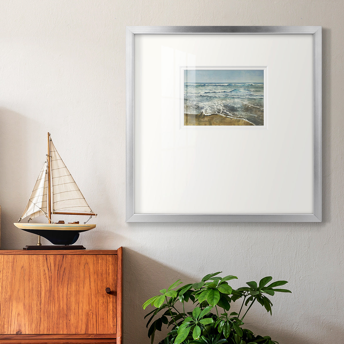 BEACHCOMBING Premium Framed Print Double Matboard