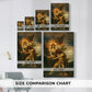 Size comparison chart for canvas art prints, showing multiple size options.