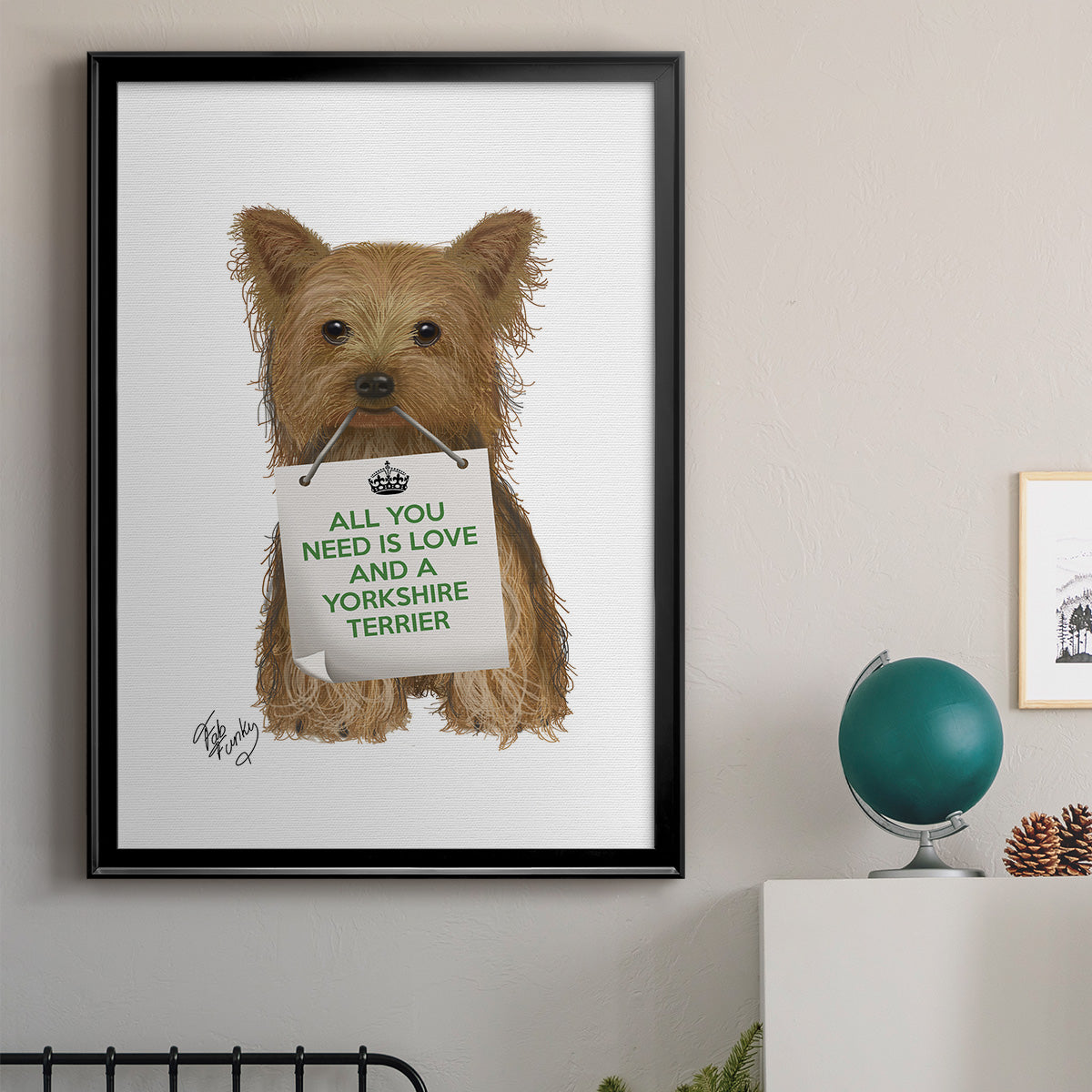 Love and Yorkshire Terrier - Modern Framed Canvas Print