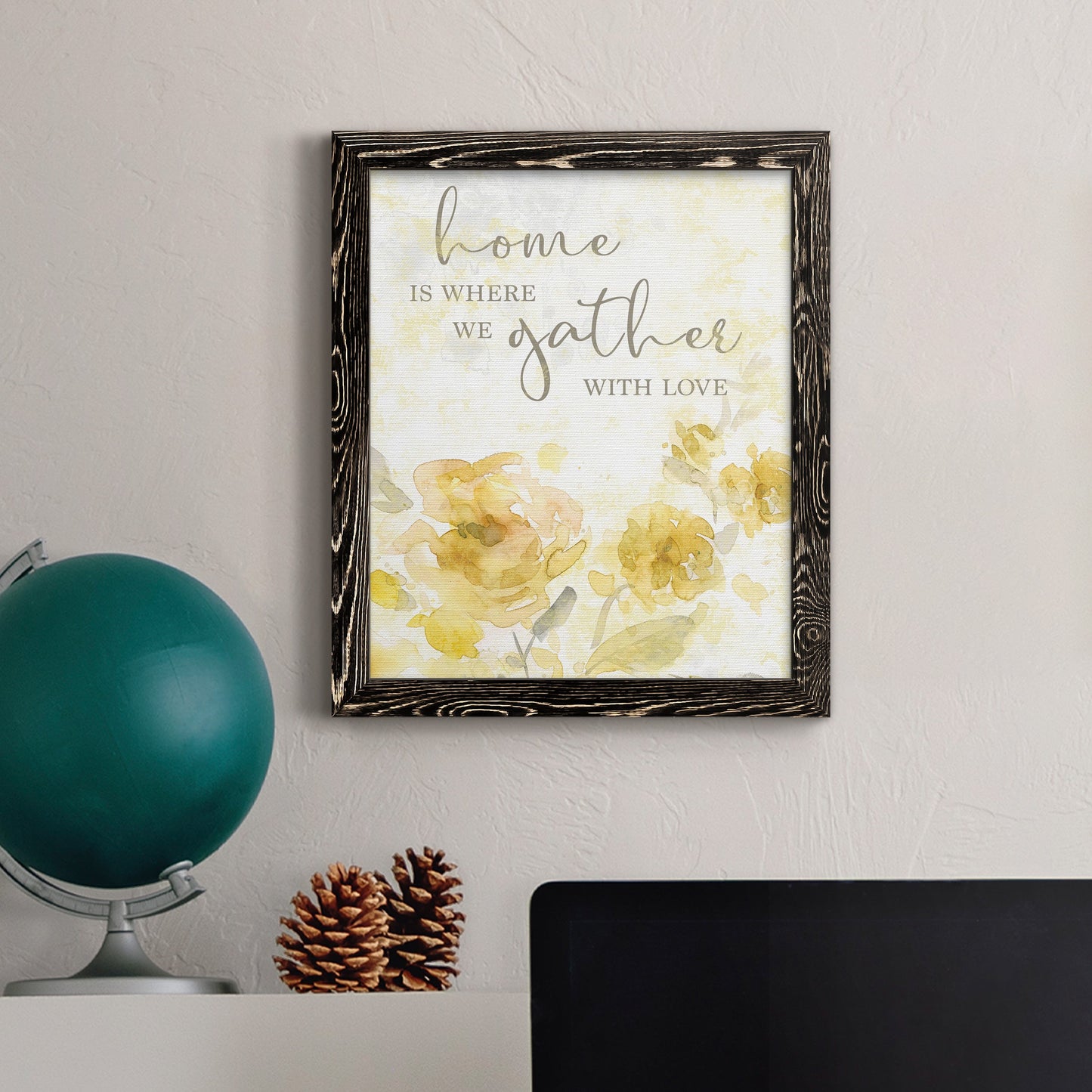 Gather with Love - Premium Canvas Framed in Barnwood - Ready to Hang