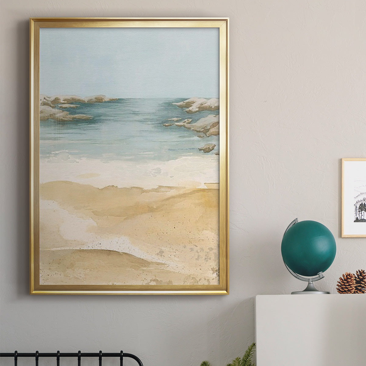 Tranquil Beach II - Modern Framed Canvas Print