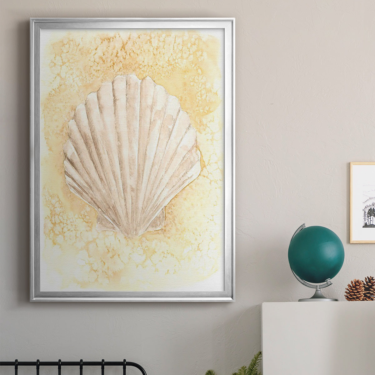 Salty Seashell II - Modern Framed Canvas Print