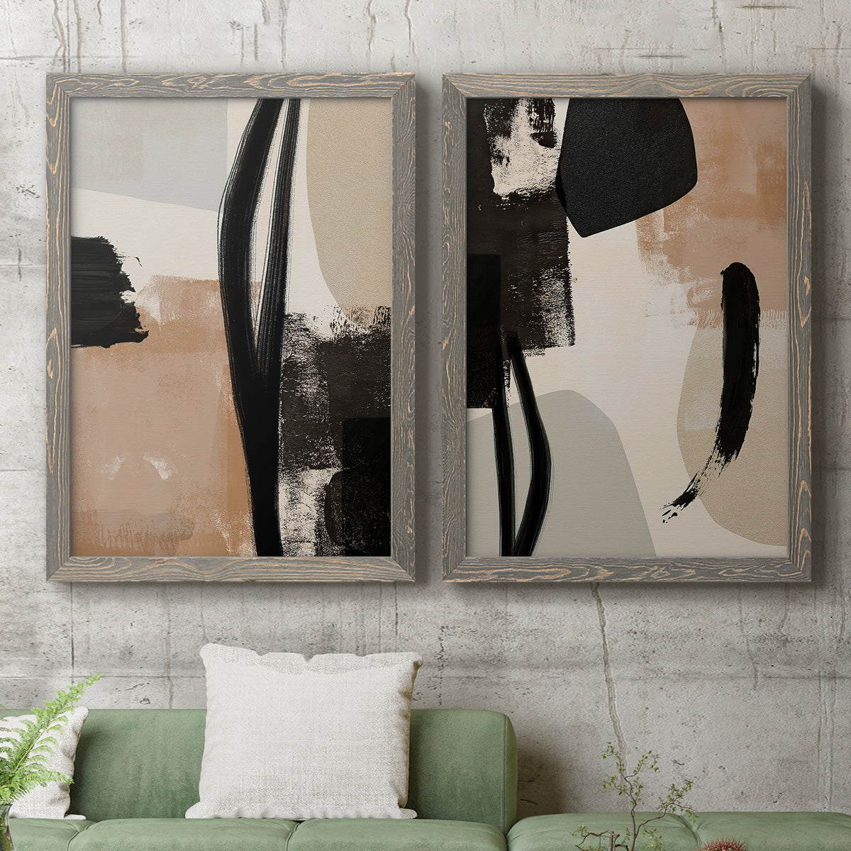 Selective Arrangement I - Premium Framed Canvas 2 Piece Set - Ready to Hang