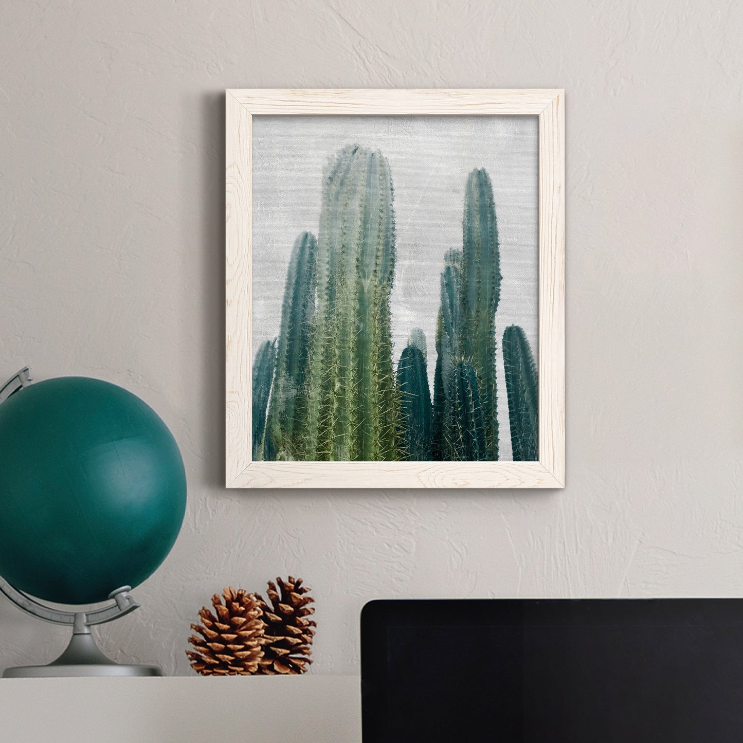 Aruba Cacti I - Premium Canvas Framed in Barnwood - Ready to Hang