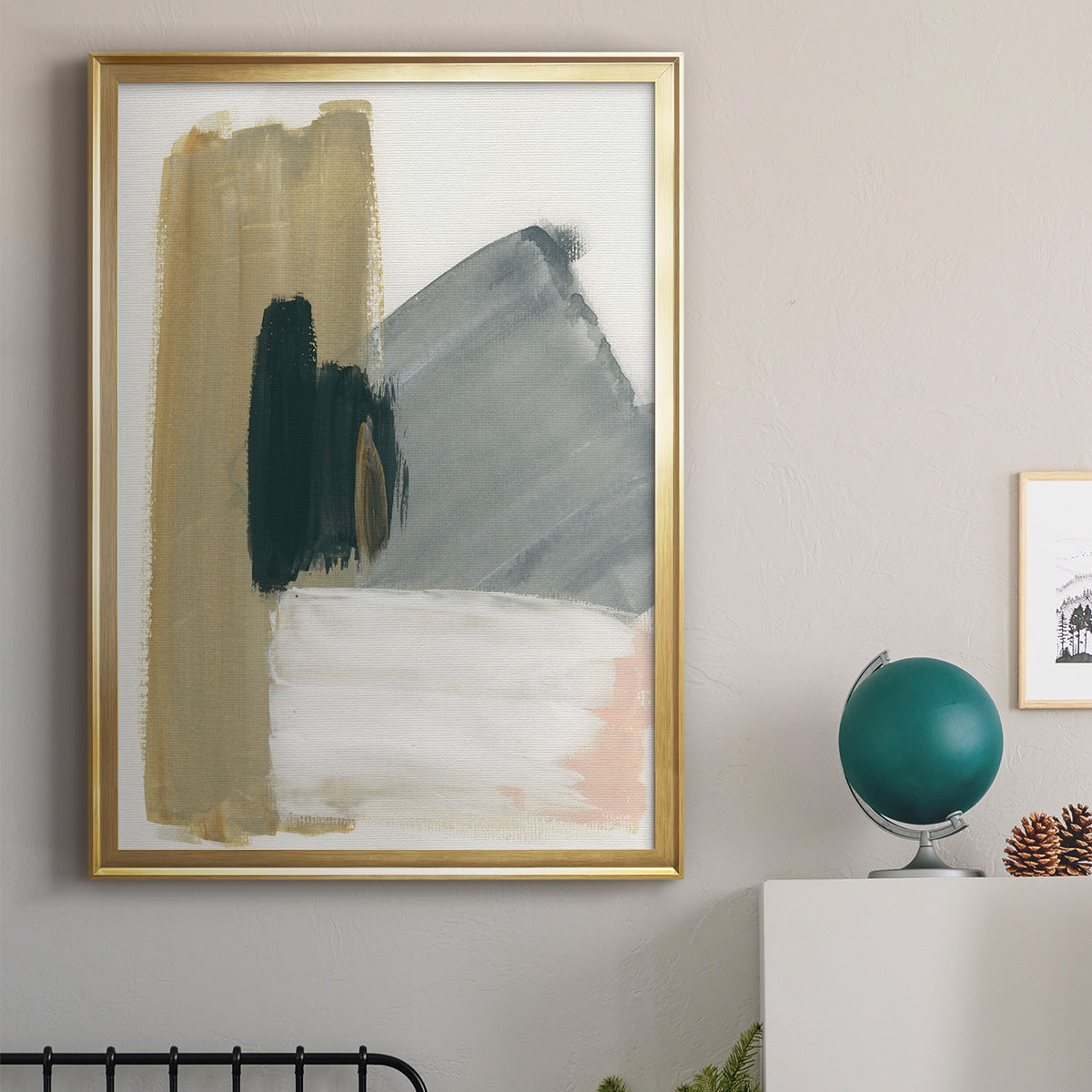 Marble Block Symmetry II - Modern Framed Canvas Print